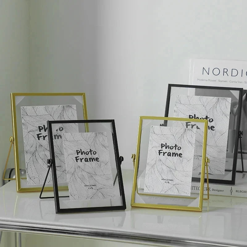 cadre photo en verre flottant avec fleurs pressées décoratif - vue 4 sur 8