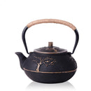 Theiere japonaise fonte emaillee avec infuseur motif traditionnel