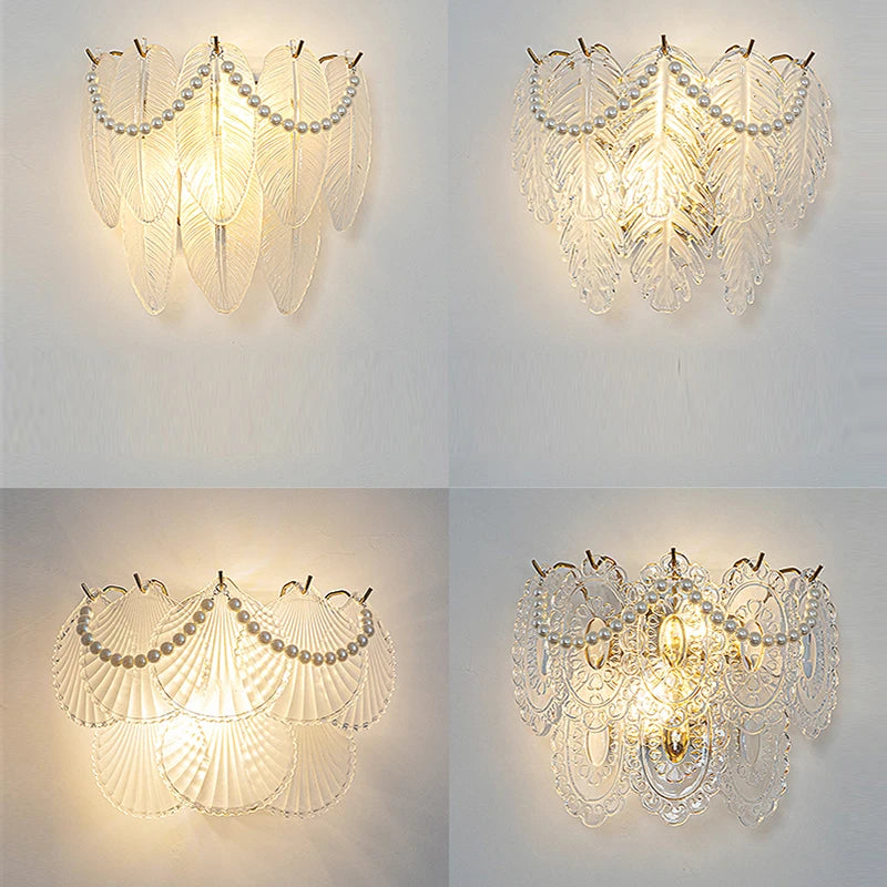 LED-Wandleuchte aus Glas mit Naturmotiven Luxus - vue 7 sur 15