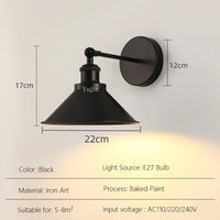 Retro Wandleuchte aus Eisen und Messing, verstellbar, dekorativ, LED