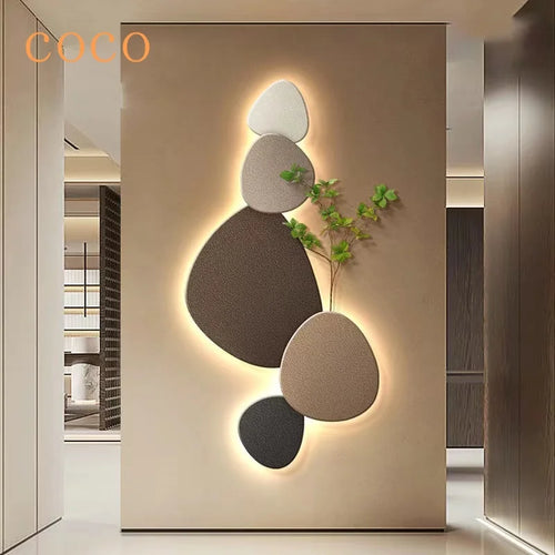 applique murale moderne décorative avec motif plante verte