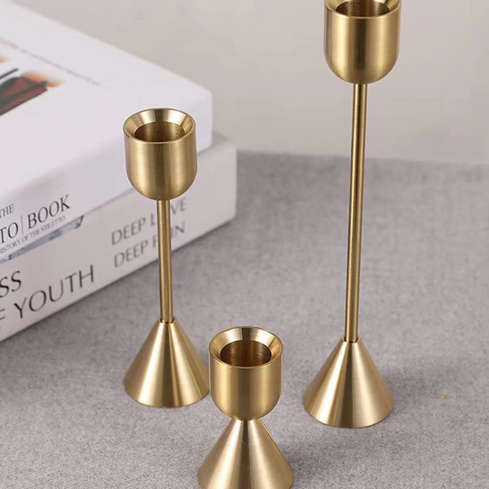 bougeoirs en métal style européen pour mariage et décoration festive - vue 4 sur 13