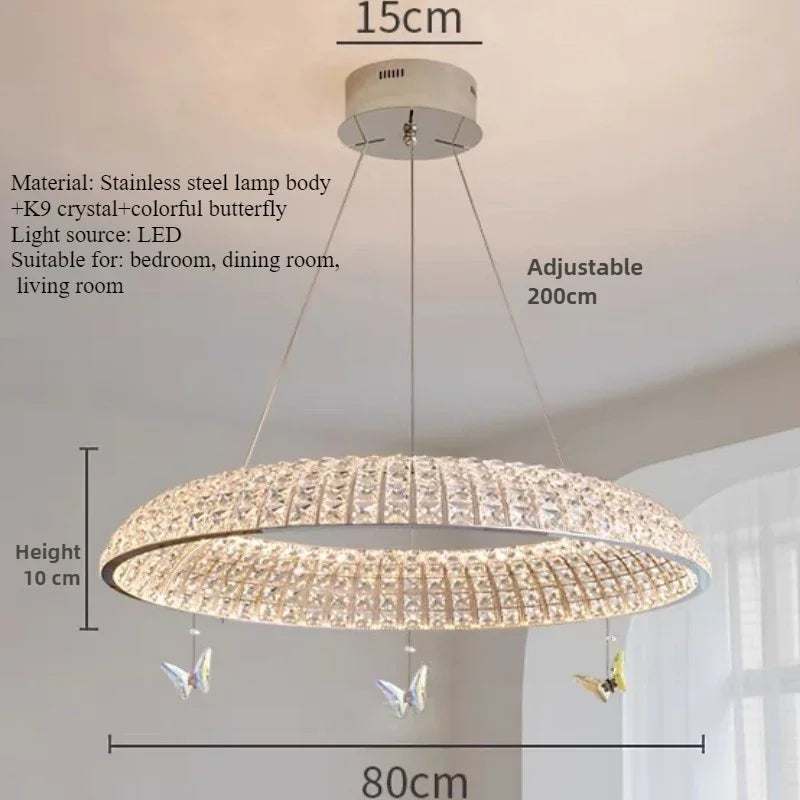 suspension en cristal papillon élégant pour décoration intérieure raffinée - vue 9 sur 9
