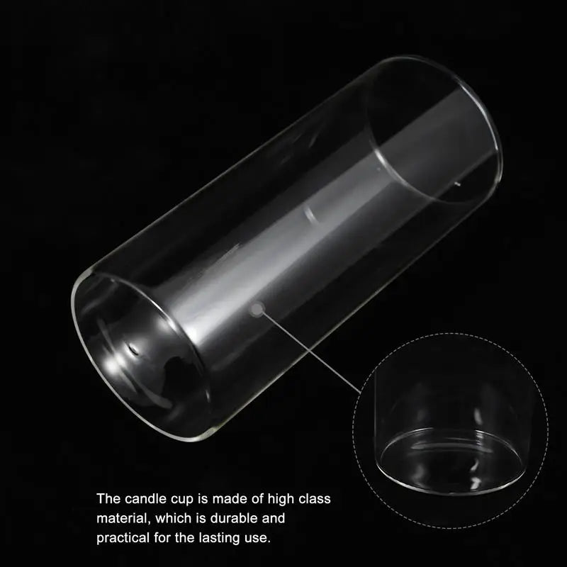 supports en verre cylindriques transparents pour bougies chauffe-plat - vue 8 sur 9