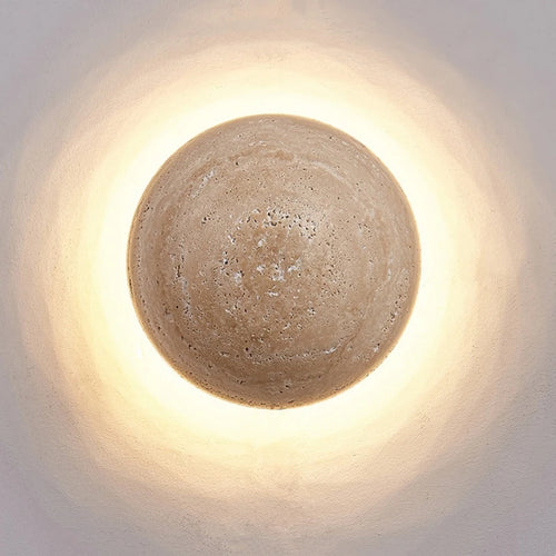 Moderne Wandleuchte aus Kalkstein für stilvolle, helle Innendekoration - vue 4 sur 9