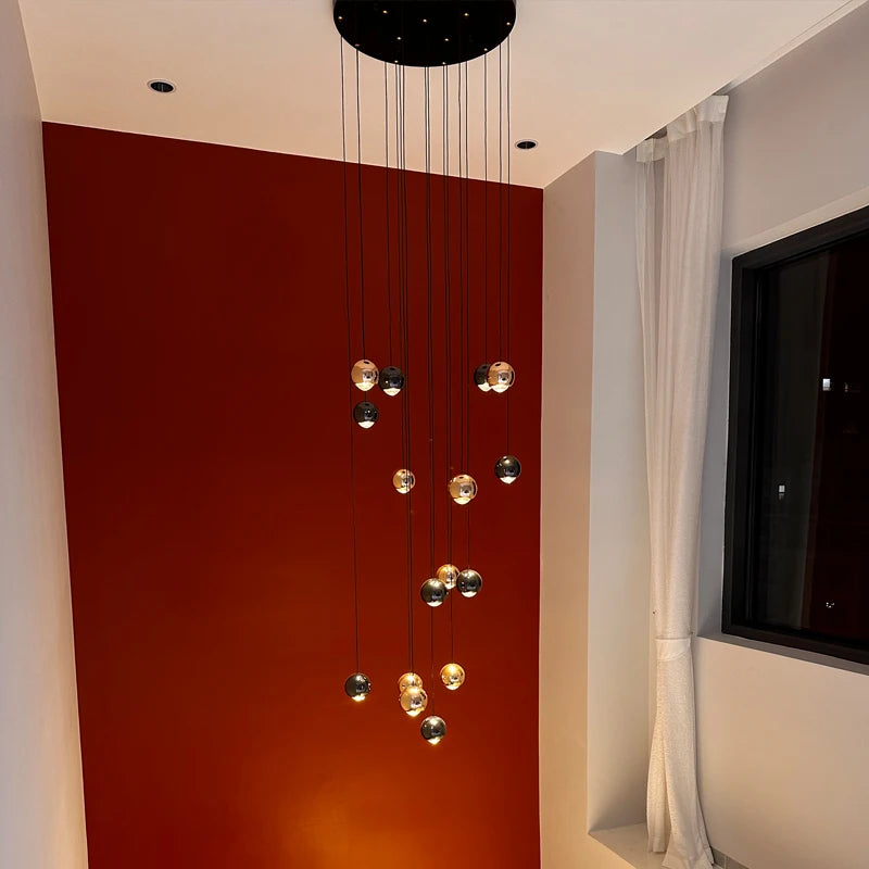 lustre sphérique led minimaliste de luxe pour hôtel - vue 4 sur 17