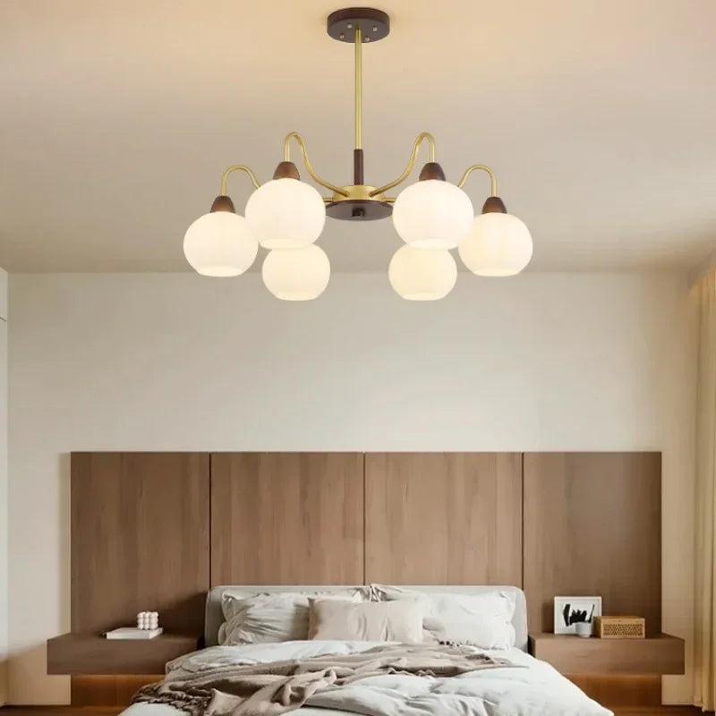 Style chinois salon lustre kaki Style chinois chambre lampes Simple nordique crème Style journal Restaurant Led lumière - vue 5 sur 7