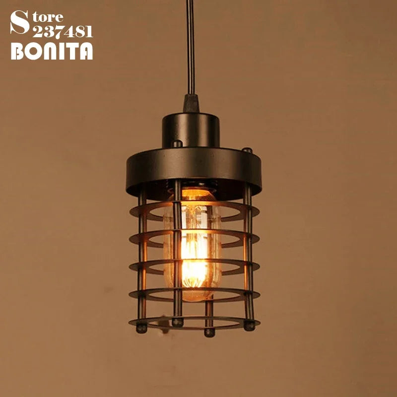 suspension vintage style industriel nordique en fer - vue 4 sur 7