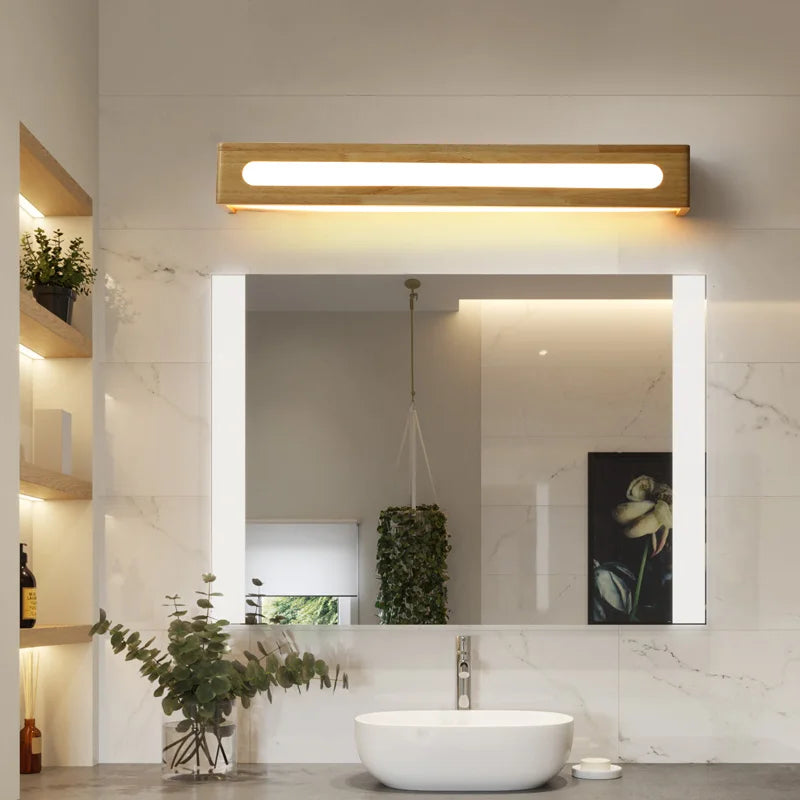 applique murale led nordique simple en bois pour éclairage intérieur - vue 4 sur 9