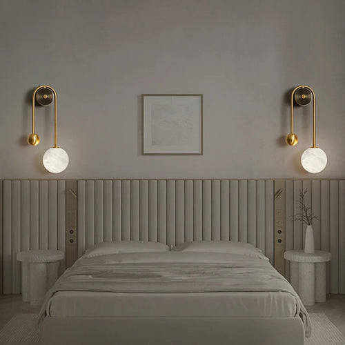 applique design scandinave moderne nordique marbre led