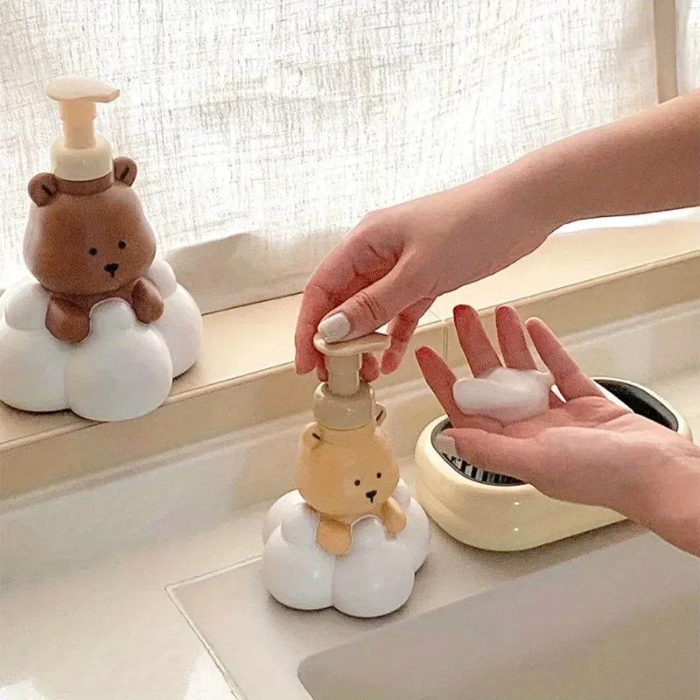 bouteille mousse ours cartoon distributeur savon désinfectant mains portable - vue 3 sur 5