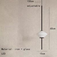 lampe led suspendue en verre moderne avec fil métallique réglable