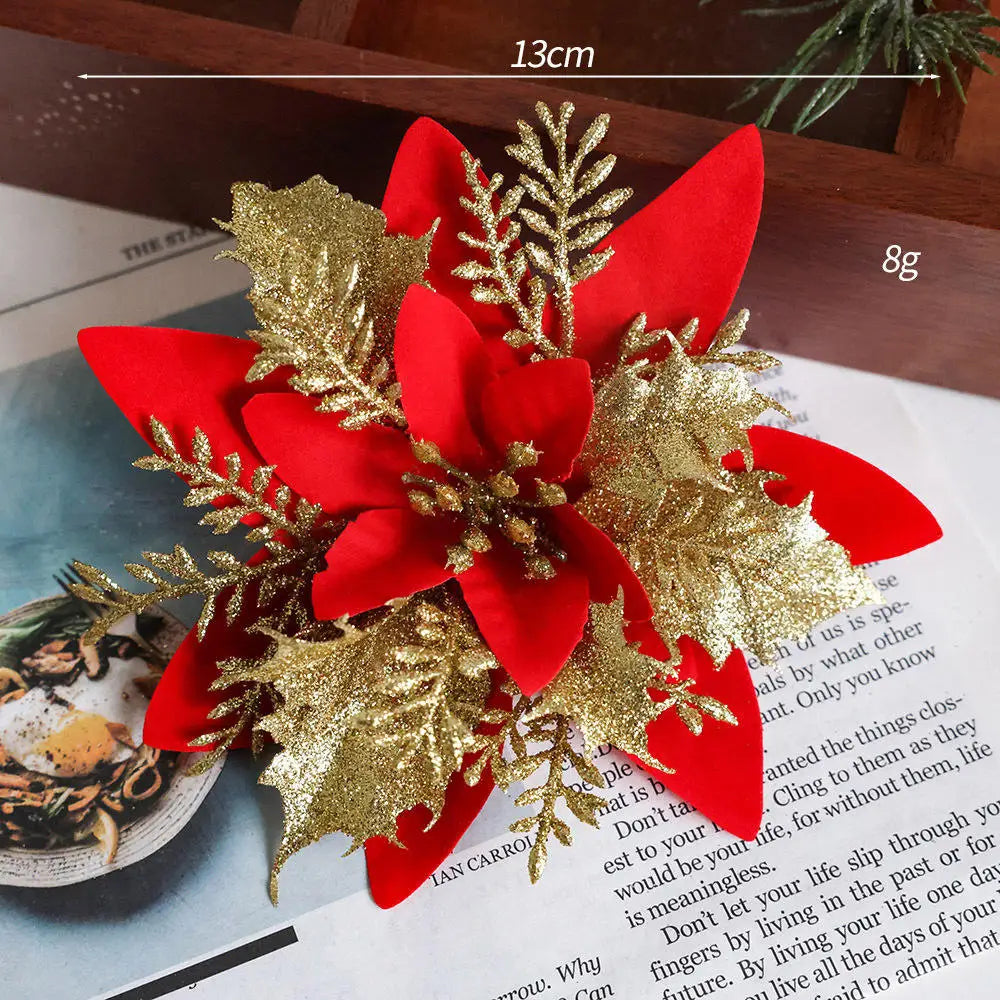 décoration suspendue fleur pailletée pour arbre de noël - vue 28 sur 34