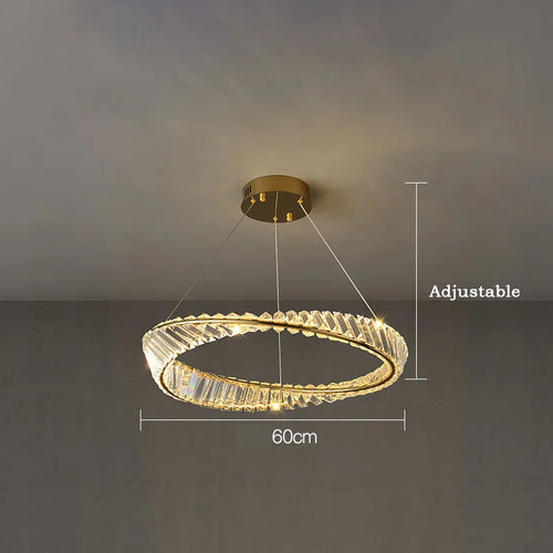 Moderne LED-Pendelleuchte aus Aluminium und Kristall