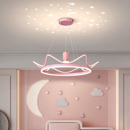 lustre moderne avec projection ciel étoilé pour chambre enfant