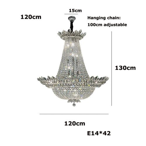 lustre led k9 cristal palace à intensité variable pour un éclairage élégant