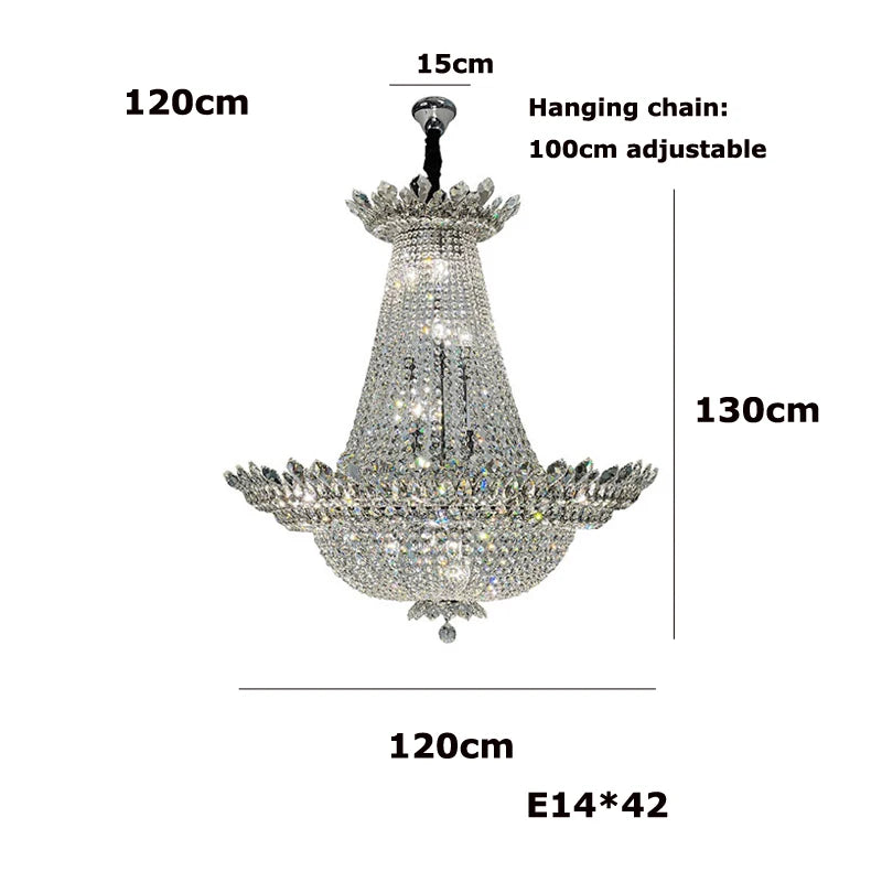 lustre led k9 cristal palace à intensité variable pour un éclairage élégant - vue 17 sur 16