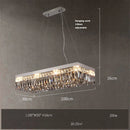 LED-Deckenleuchte quadratisch rechteckig Kristall gold dimmbar
