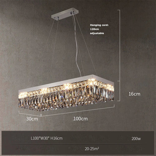 LED-Deckenleuchte quadratisch rechteckig Kristall gold dimmbar - vue 18 sur 18