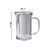 Tasse verre minimaliste avec couvercle et anse