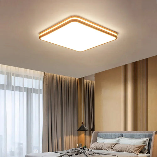 Moderner Kronleuchter aus Holz mit Fernbedienung und LED-Licht - vue 2 sur 12
