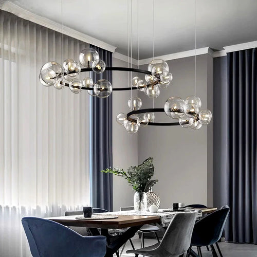 Nordischer Design-Kronleuchter aus Glas für stilvolle Beleuchtung - vue 2 sur 8