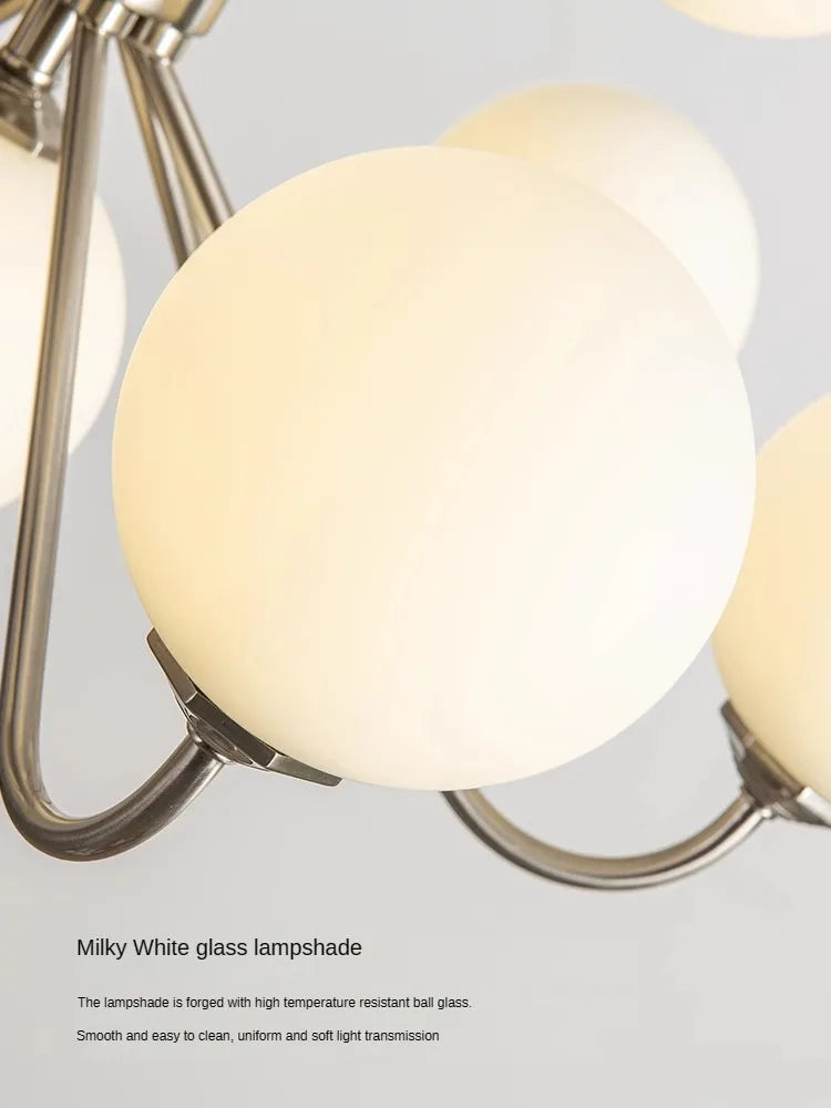 lustre moderne branche lune boule en verre pour restaurant - vue 6 sur 10