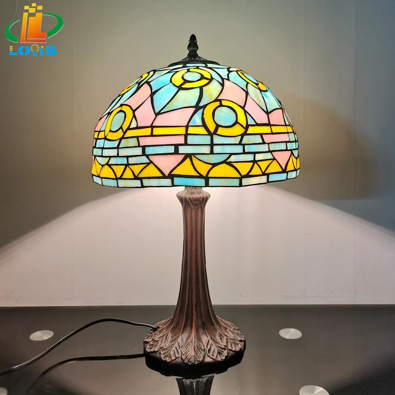 lampe à poser tiffany style méditerranéen antique pour décoration intérieure - vue 2 sur 6