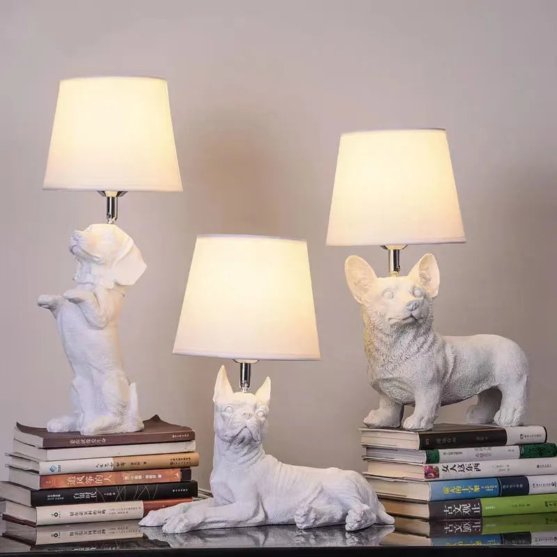 lampe de table led moderne design chiot nordique pour enfants - vue 2 sur 16