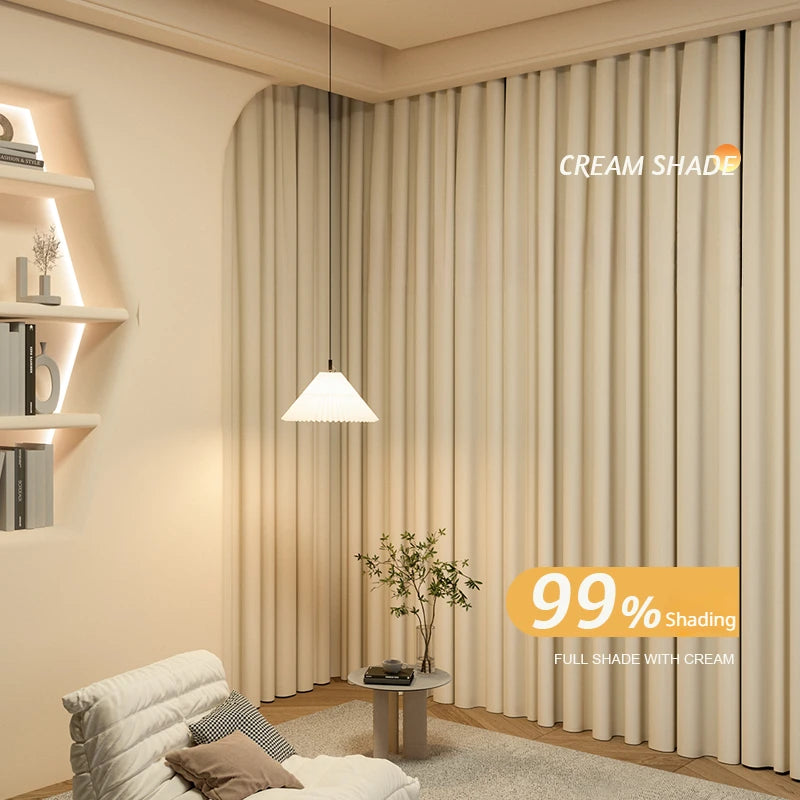 Rideau moderne plissé occultant luxe pour salon chambre