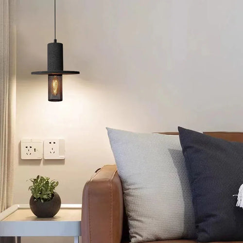 lampe suspendue vintage en ciment pour