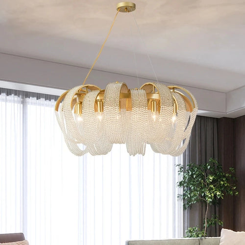 Moderne Kristall-Pendelleuchte LED dekorativ - vue 5 sur 10