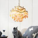 lustres led postmodernes en coquillage capiz pour décoration intérieure