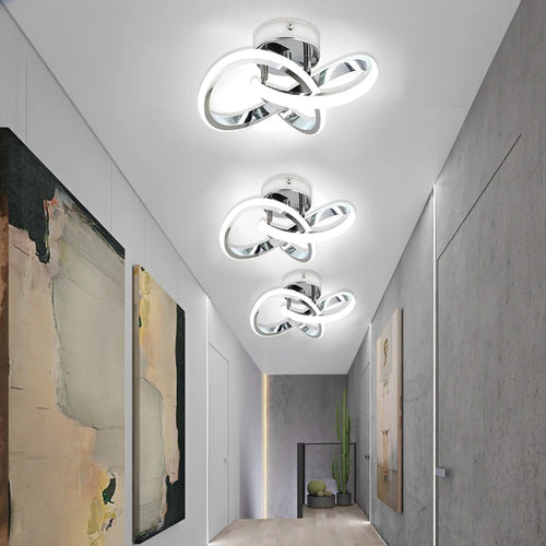 plafonnier led moderne chromé pour allée escalier balcon hôtel