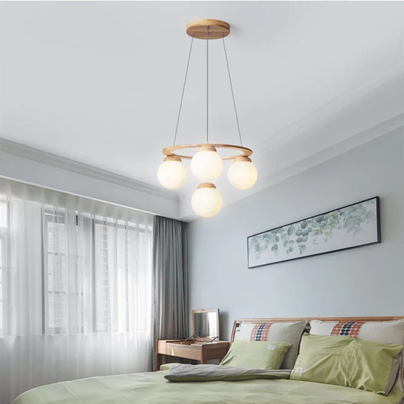 lustre à led design multi têtes en verre pour intérieur moderne