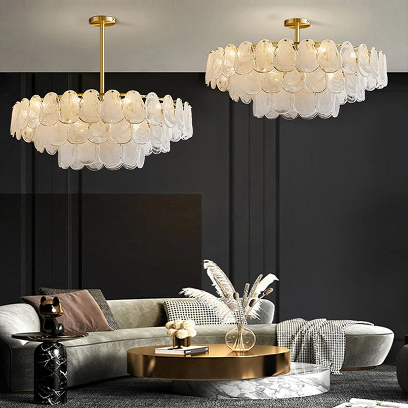 lustre suspendu en verre design nuage créatif moderne - vue 3 sur 18