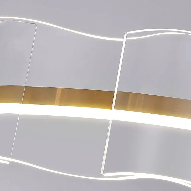 lustre moderne en aluminium et acrylique design nordique pour intérieur - vue 7 sur 10