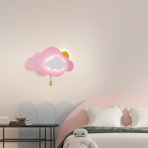 Moderne Wandleuchte in Wolkenform für das Kinderzimmer – Minimalistische Nachttischlampe - vue 3 sur 9