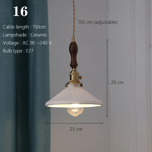 Japanische Pendelleuchte aus Keramik nordisches Design - vue 17 sur 21