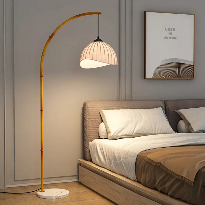 Lampe de chevet japonaise en bambou - vue 4 sur 5