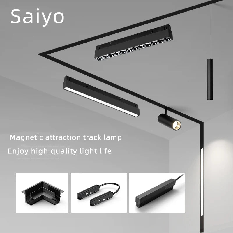 lampe led magnétique intensité variable sans bordure rails surface zigbee