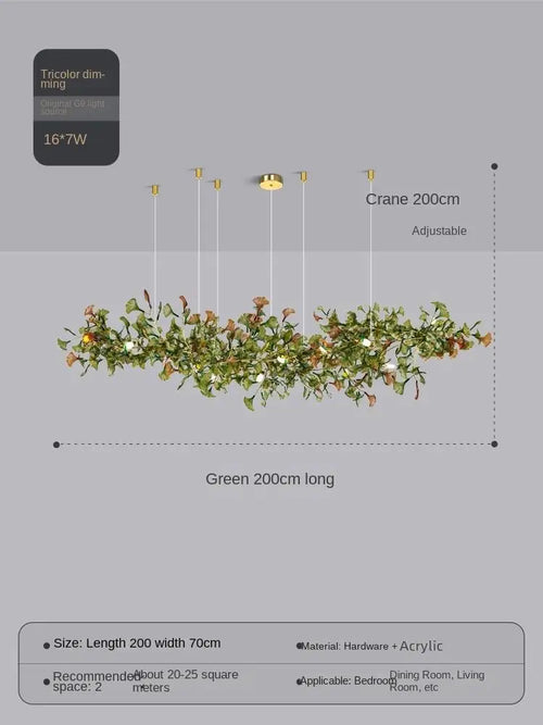 suspension moderne en ginkgo en verre personnalisée pour un éclairage élégant
