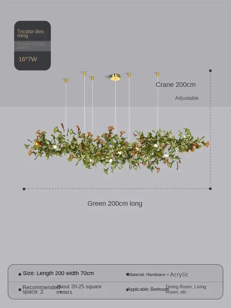 suspension moderne en ginkgo en verre personnalisée pour un éclairage élégant - vue 12 sur 16