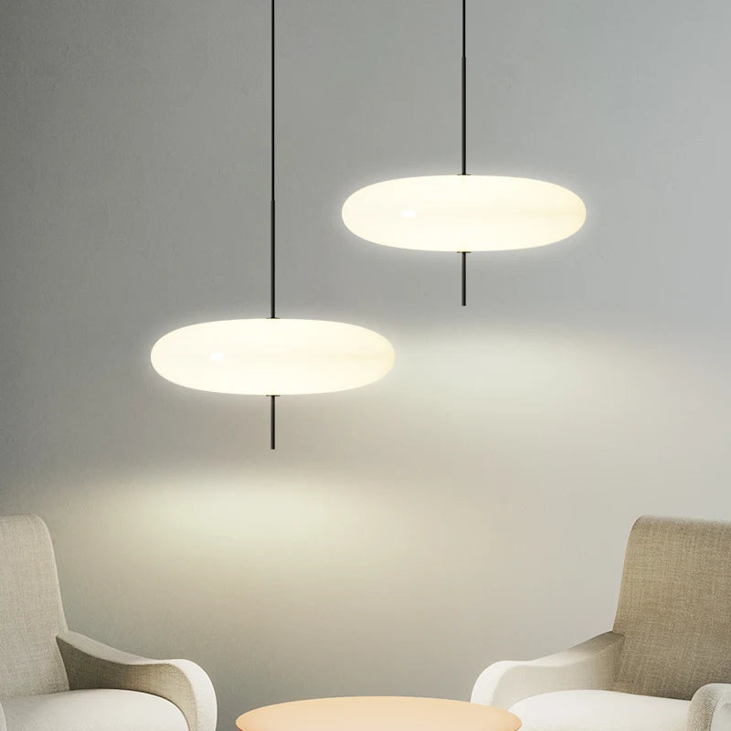 suspension moderne décorative avec fil plat réglable - vue 4 sur 8