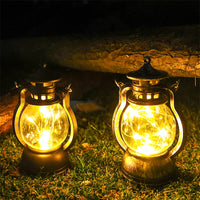 Retro LED-Outdoorlampe mit dynamischer Flamme – tragbar für Camping