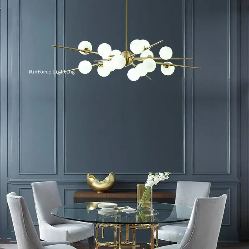 suspension LED design moderne en forme de boule de verre