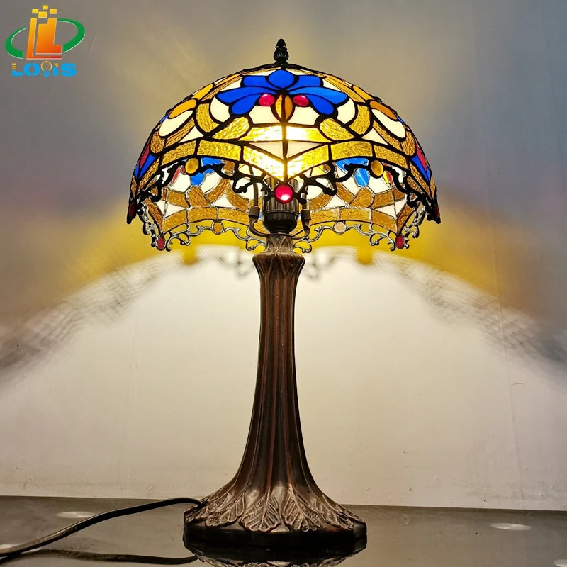 lampe à poser style tiffany pour décoration nostalgique et cadeaux - vue 3 sur 6