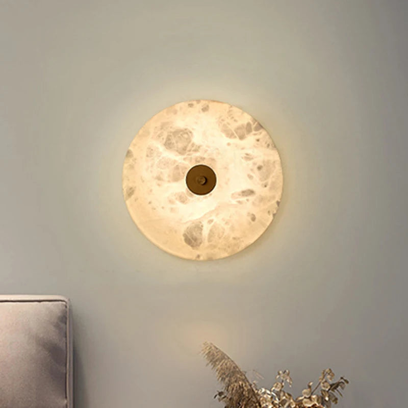 Applique murale ronde en marbre Led salon chevet escalier applique Restaurant hôtel décor éclairage chaud neutre blanc froid - vue 2 sur 8