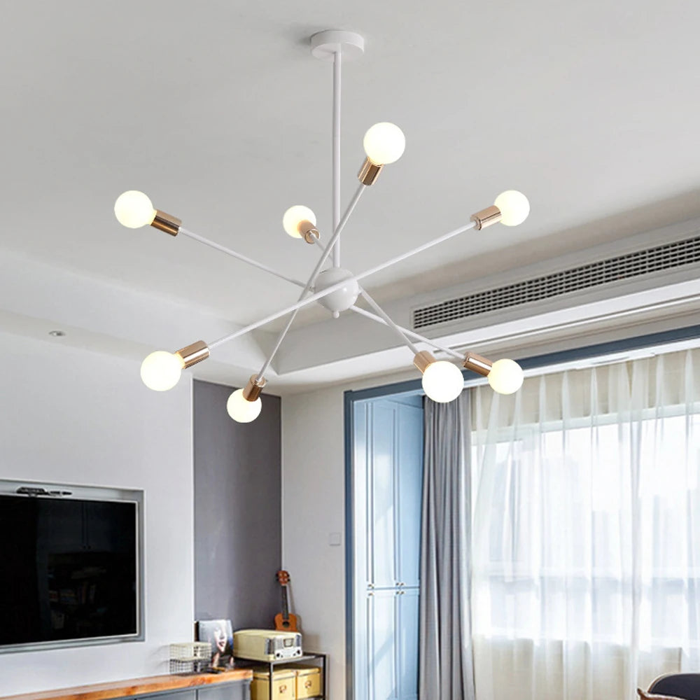 lustre moderne nordique sputnik avec éclairage led intérieur - vue 6 sur 16