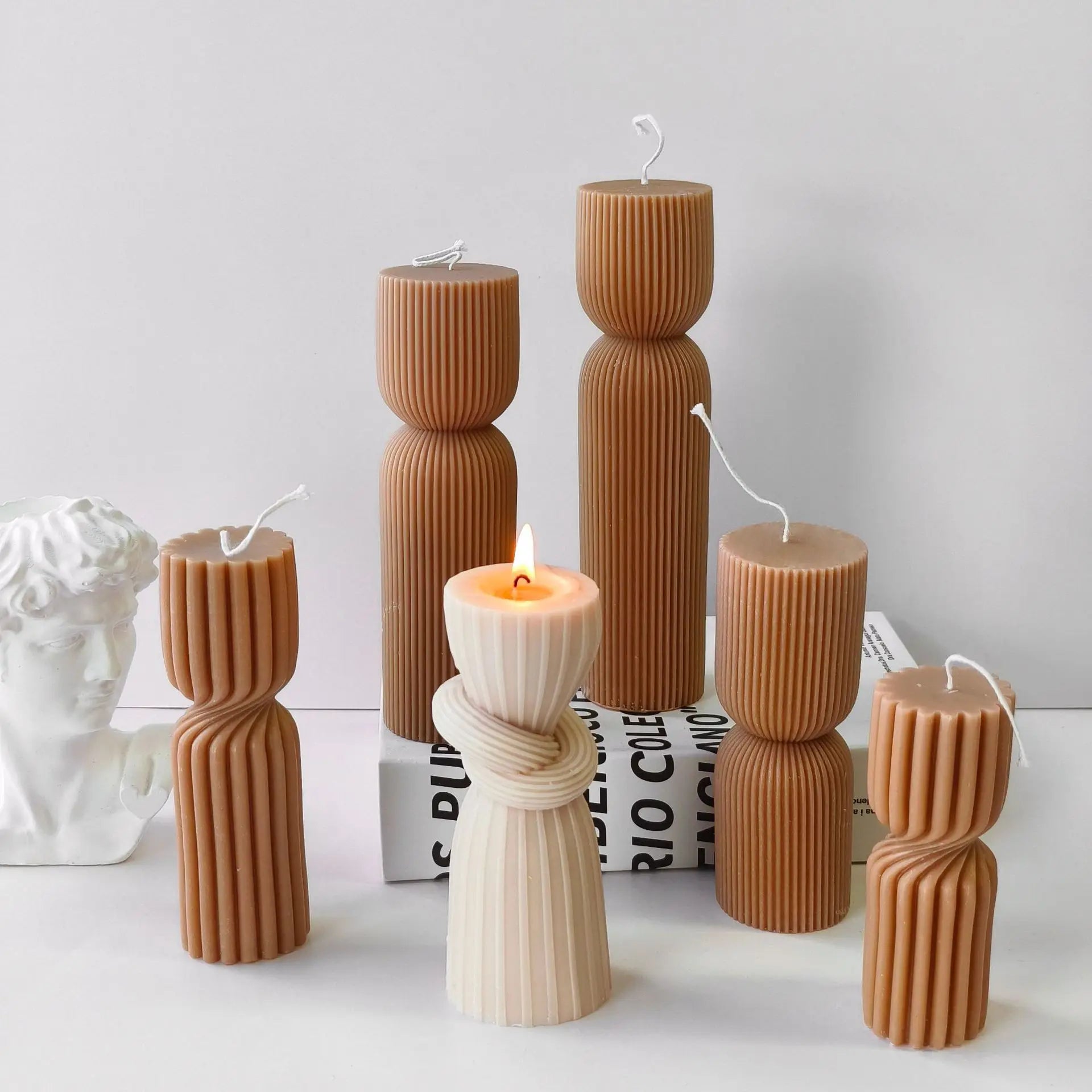 moule silicone bougie aromatique cylindrique pour résine et plâtre - vue 5 sur 20
